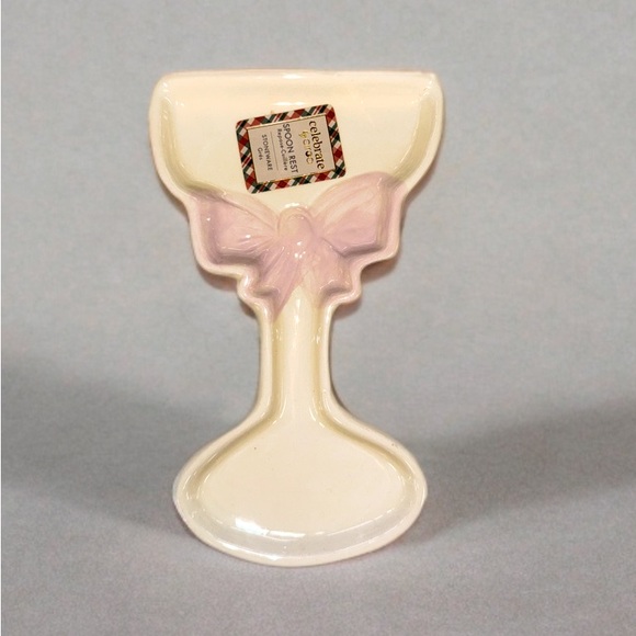 Coquette martini spoon rest with pink bow - Picture 1 of 1